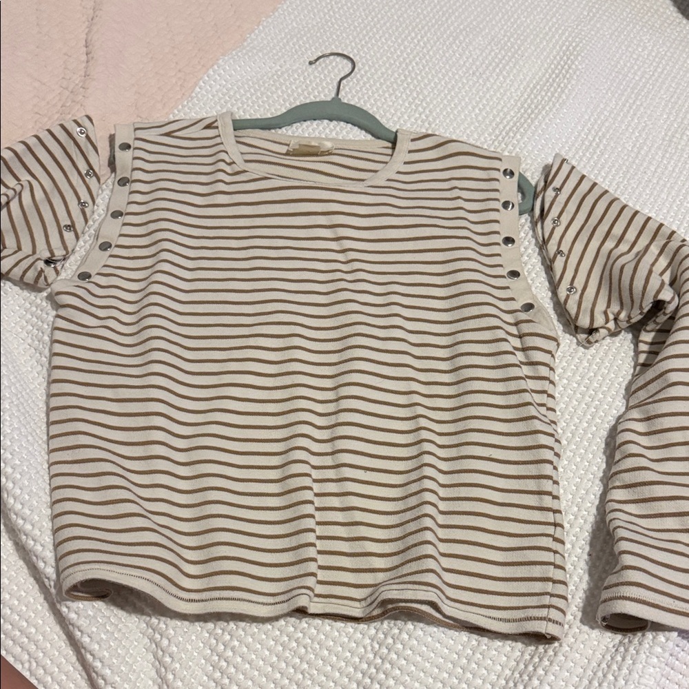 Women striped shirt with detachable arms